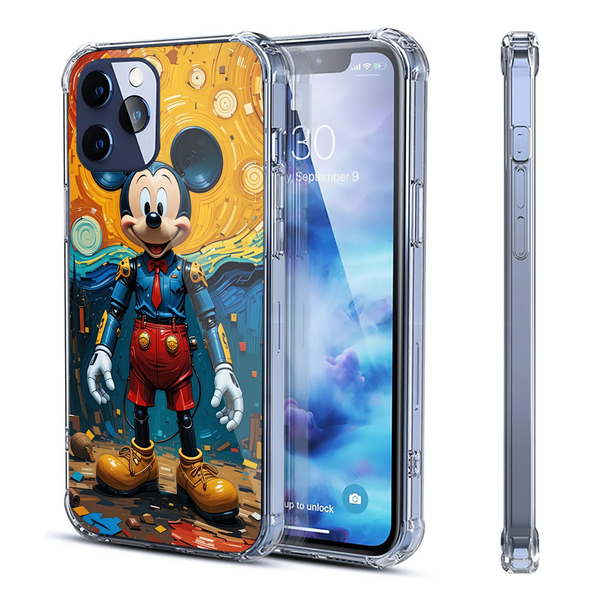 ミッキーマウス Mickey Mouse 【iPhone 12シリーズ対応】透明スマホケース（クリアソフトケース）